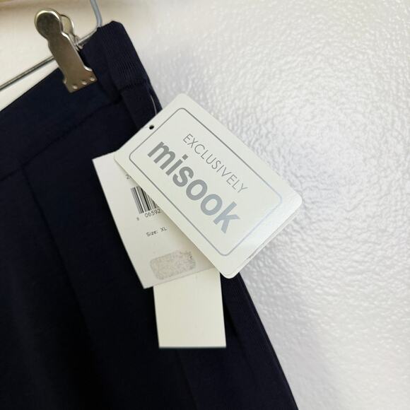 Exclusively Misook Pants Womens XL Navy Blue Pull On Knit Acrylic Career 25" - Picture 5 of 11